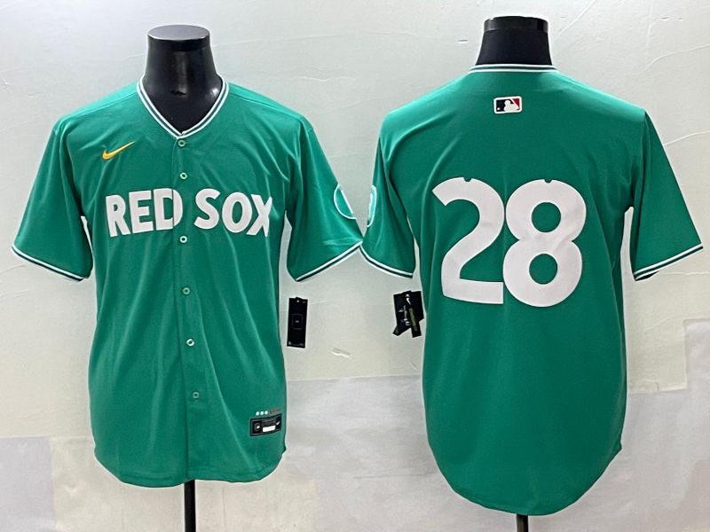 Men 2025 Boston Red Sox #28 No Name Green Joint Name Nike MLB Jersey style 1